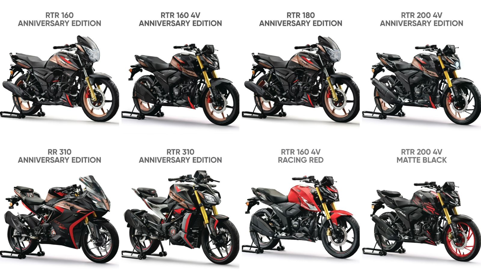 TVS Apache 20th Anniversary Limited Edition Launched – RTR 160, 180, 200, 310